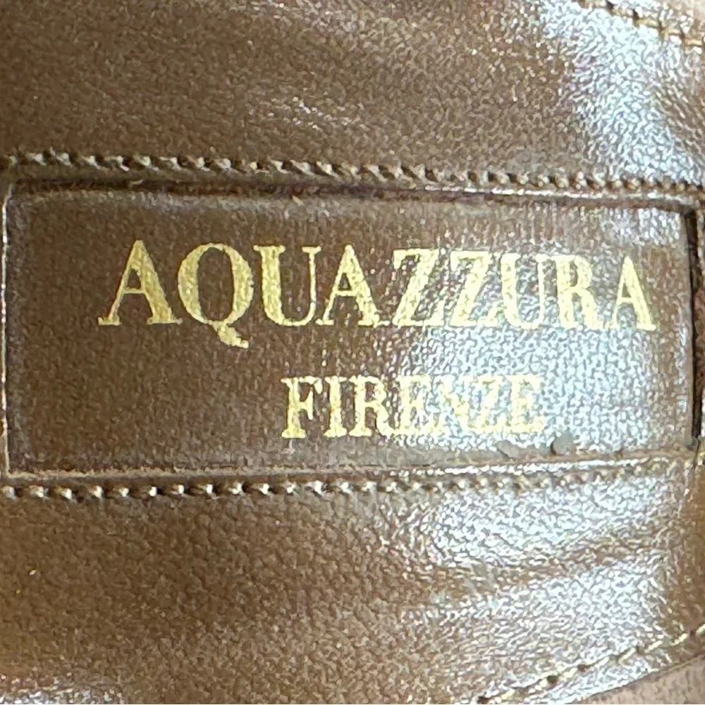 Aquazzura Firenze Suede Sexy Thing Plateau Heels Sz 38.5